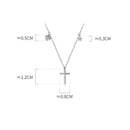 Colar de Cruz Coração e Estrela Prata