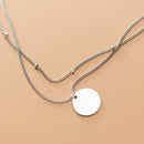 Colar Duplo com Medalha Prata