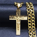 Colar Jesus na Cruz Masculino Banhado a Ouro 18K