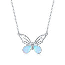 Colar Borboleta de Opala Azul Turquesa