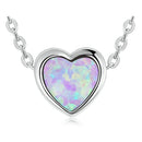 Colar Coração de Opala Furta-Cor