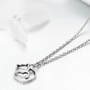 Colar Gato Coração em Prata 925