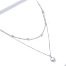 Colar Prata Duplo Coração em Prata 925