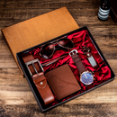 Conjunto 6 em 1: Relógio, Óculos, Carteira, Cinto, Chaveiro e Caneta - Especial Dia dos Pais