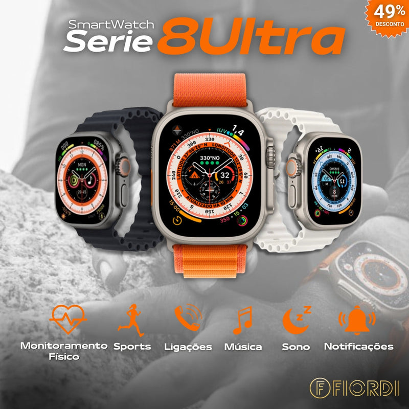 Smartwatch - Serie 8 Ultra + (2ª Pulseira de Brinde)