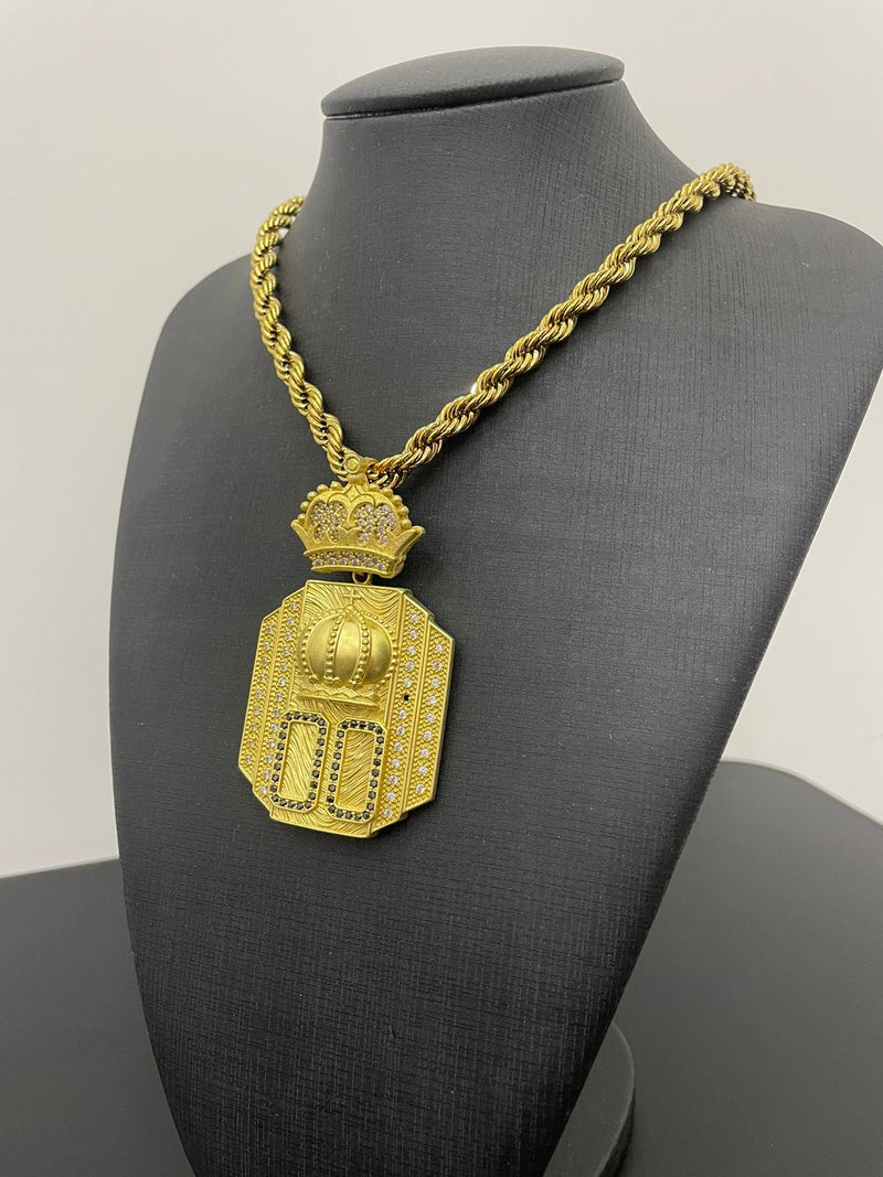 Corrente Elo Baiano 12mm + Pingente 00 - (MAIS VENDIDAS 🔥)