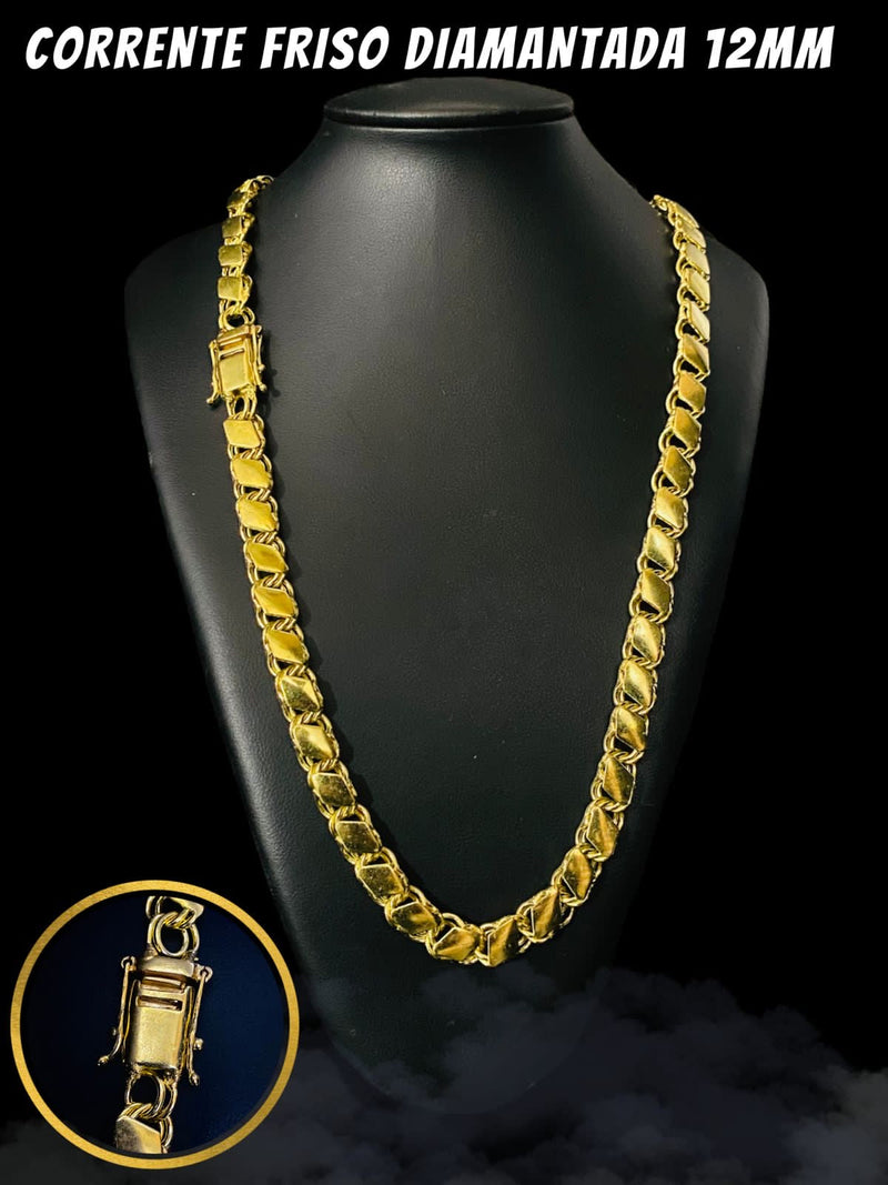 CORRENTE FRISO S DIAMANTADA EM MOEDA ANTIGA