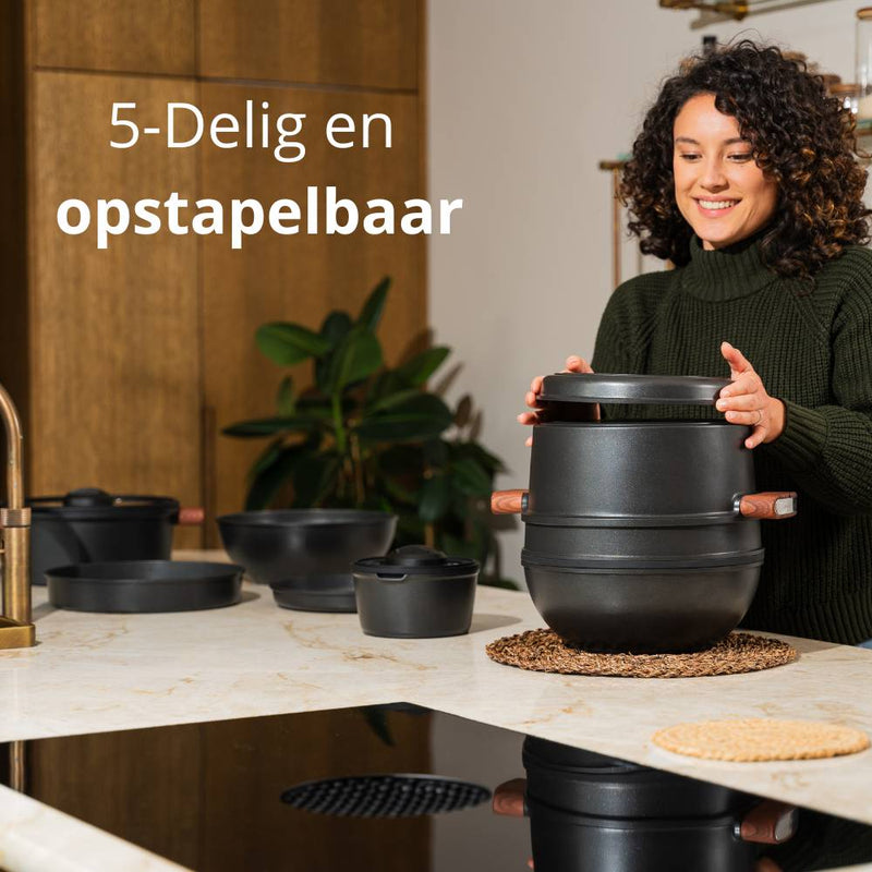 CookingTotem® | 10-Delige Opstapelbare Non-Stick Pannenset
