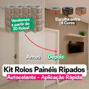 Kit Painel Ripado Autocolante 3M Laminado  | Linha Madeto | TOP