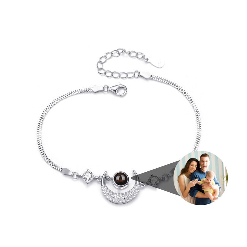 Pulseira Lua Personalizável Feminina Prata 925