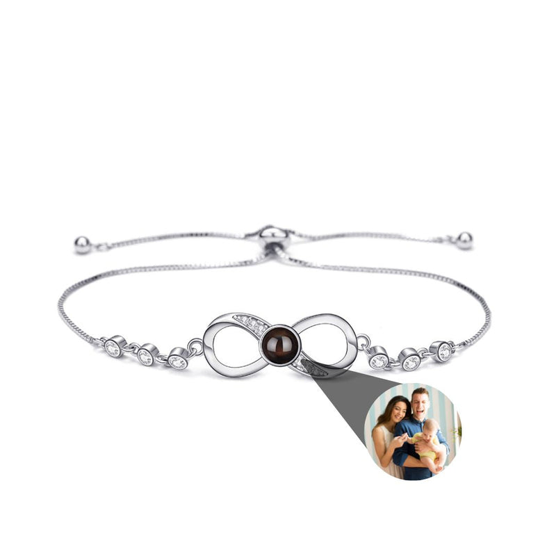 Pulseira Infinito com Zircônias Personalizável Feminina Prata 925