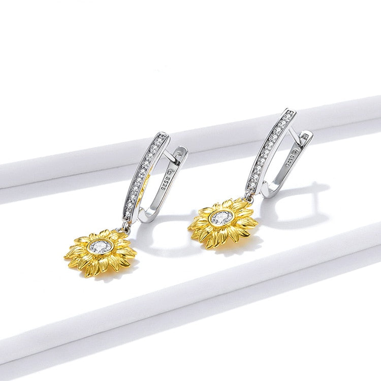 Conjunto Colar e Brincos de Girassol