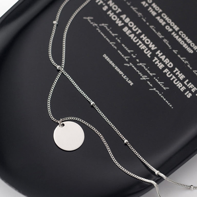 Colar Duplo com Medalha Prata