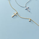 Colar de Cruz Coração e Estrela Prata