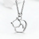 Colar Gato Coração em Prata 925