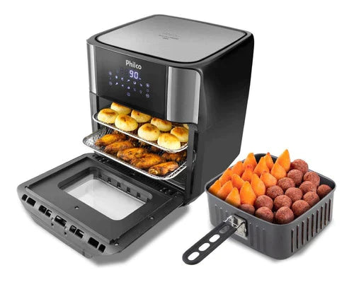 Fritadeira Air Fryer Oven Philco 12 Litros 4 em 1 Frita sem óleo, assa, desidrata e reaquece Preto BFR2100P – Bivolt
