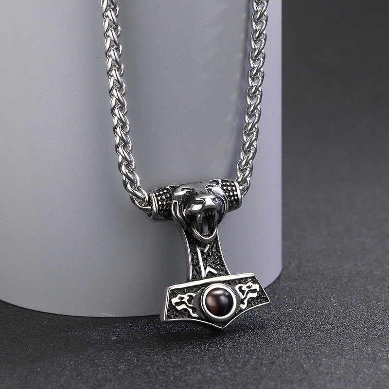 Colar Viking Personalizável Masculino Aço Inoxidável