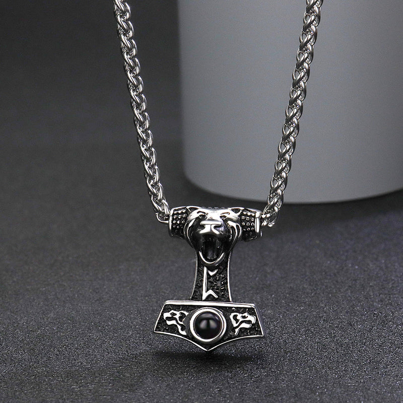 Colar Viking Personalizável Masculino Aço Inoxidável