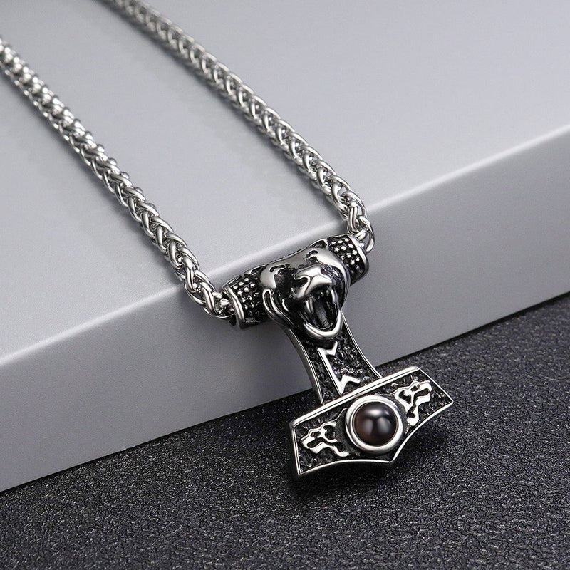 Colar Viking Personalizável Masculino Aço Inoxidável