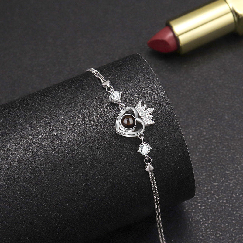 Pulseira Queen com Zircônias Personalizável Feminina Prata 925