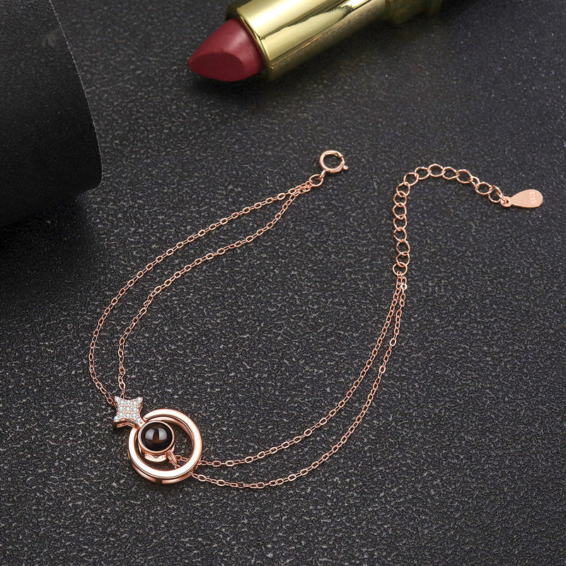 Pulseira Star com Zircônias Personalizável Feminina Prata 925