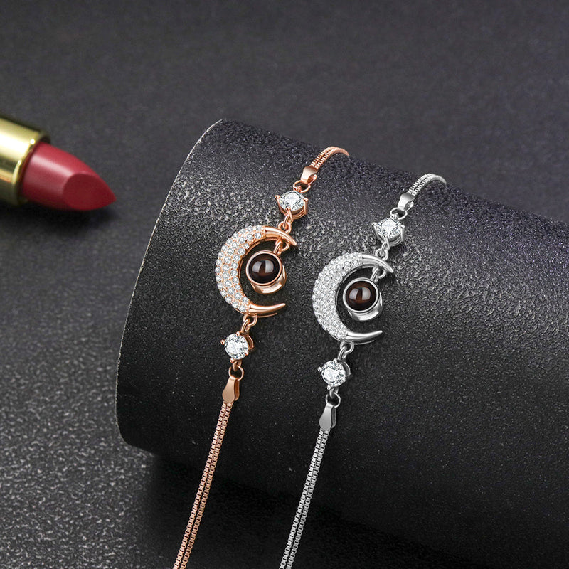 Pulseira Lua Personalizável Feminina Prata 925