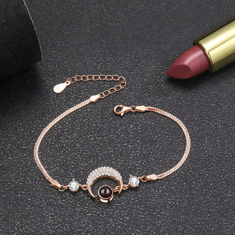 Pulseira Lua Personalizável Feminina Prata 925