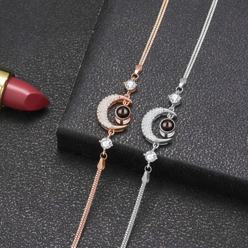 Pulseira Lua Personalizável Feminina Prata 925