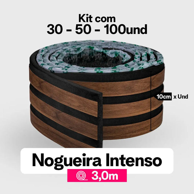 Kit Painel Ripado Autocolante 3M Laminado  | Linha Madeto | TOP