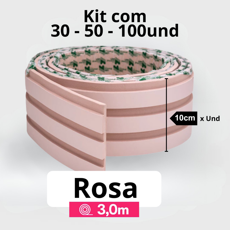 Kit Painel Ripado Autocolante 3M Laminado  | Linha Madeto | TOP