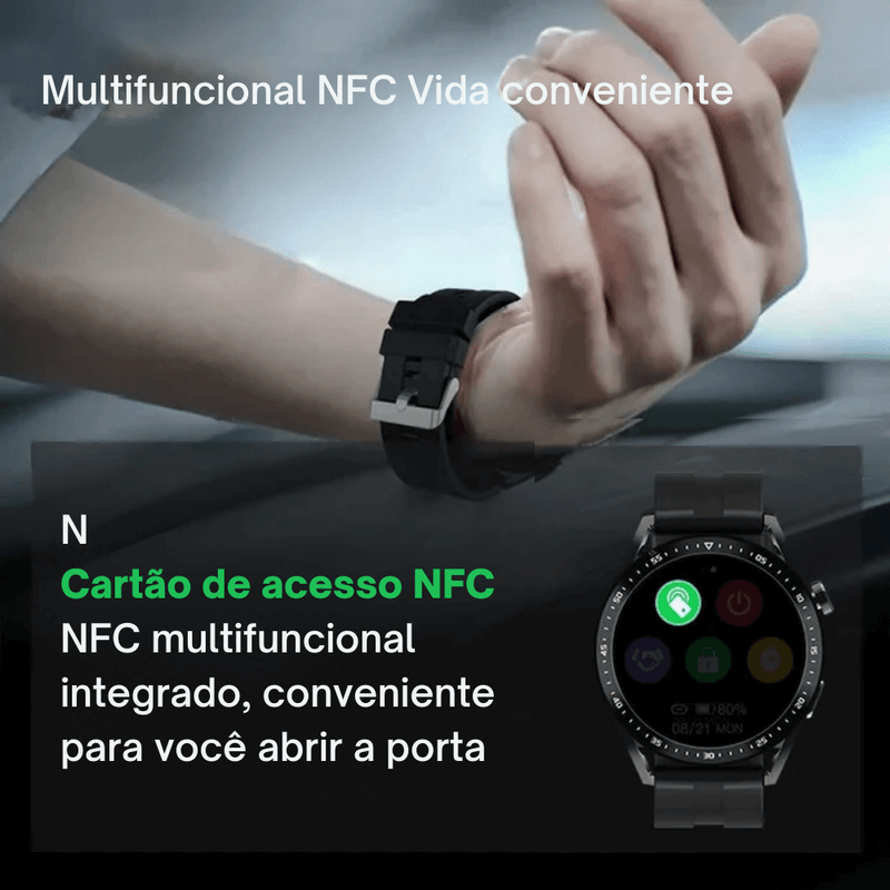 Jewlify℗ Smartwatch com alto falante Bluetooth e monitoramento de saúde