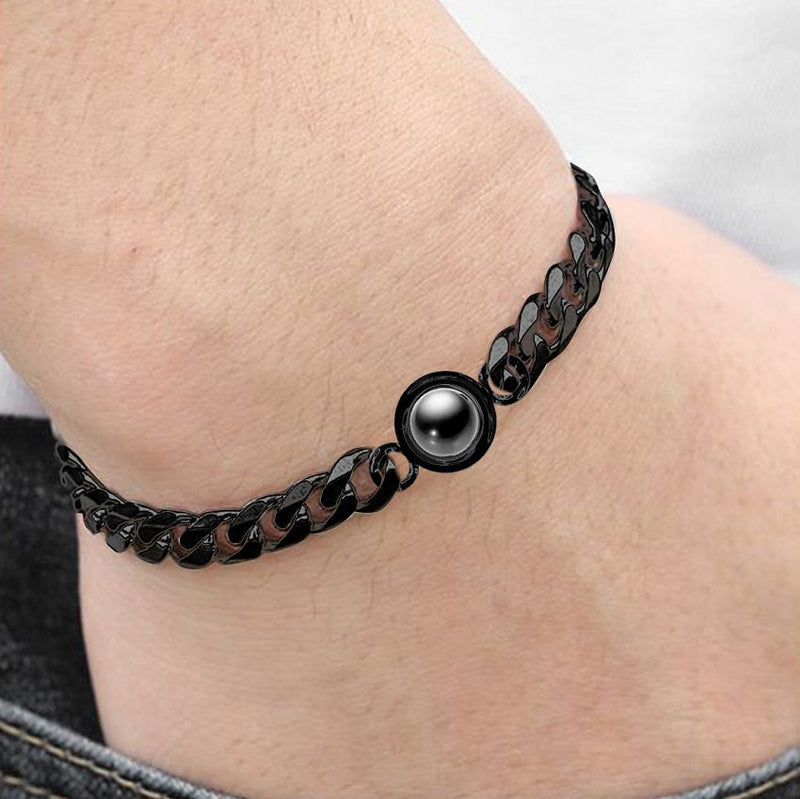 Pulseira com Foto Personalizada Aço Inoxidável