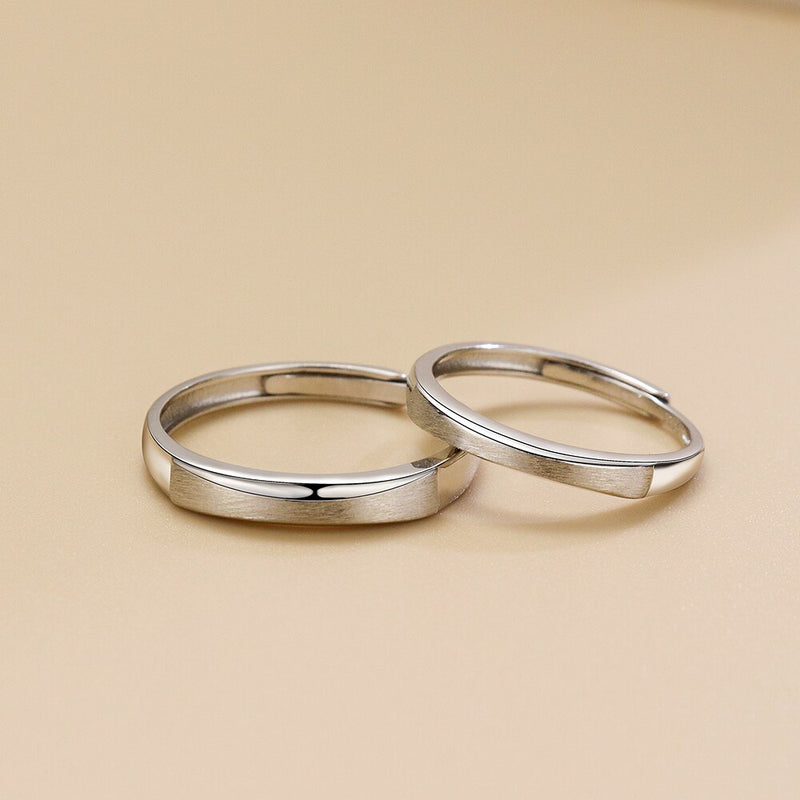 Par de Alianças Ajustáveis Prata 925 Basic