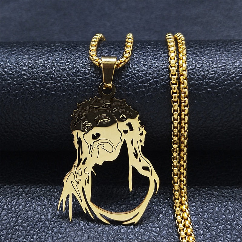 Colar Paixão de Cristo Banhado a Ouro 18K