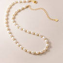 Colar de Pérolas de Água Doce Dourado