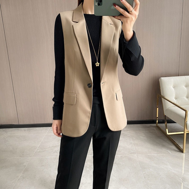 Blazer de Lapela Sophia™ - O Blazer Sem Mangas: Elegância e Estilo em Cada Detalhe!