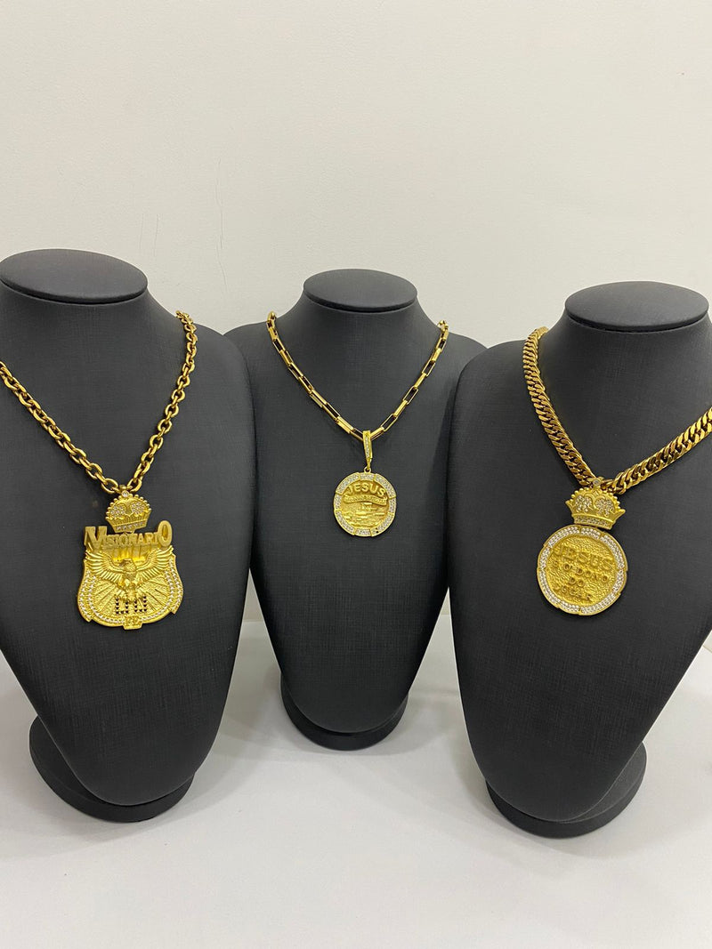 COMBO COM 3 CORRENTES E PINGENTES ( MAIS VENDIDOS)