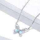 Colar Borboleta de Opala Azul Turquesa