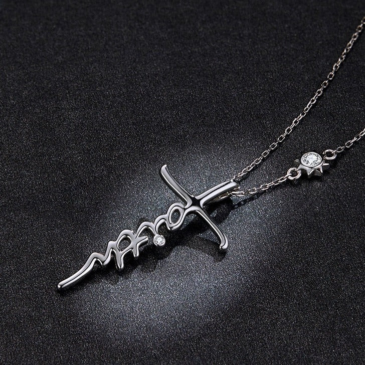 Colar Cruz Fé em Prata 925