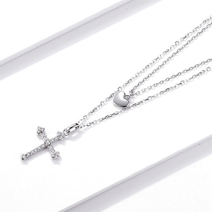 Colar Duplo Amor pela Cruz