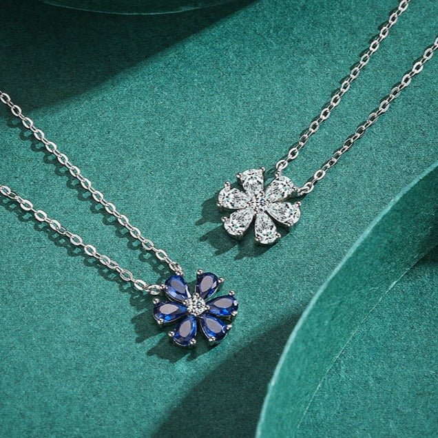 Colar Flor Trímera Azul