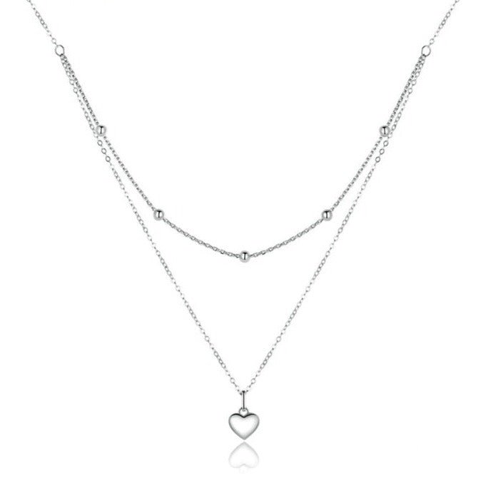 Colar Duplo com Pingente de Coração