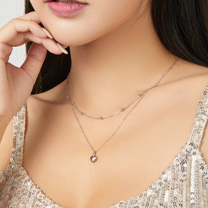 Colar Duplo com Pingente de Coração