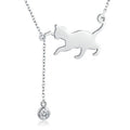 Colar Brincadeira de Gato em Prata 925