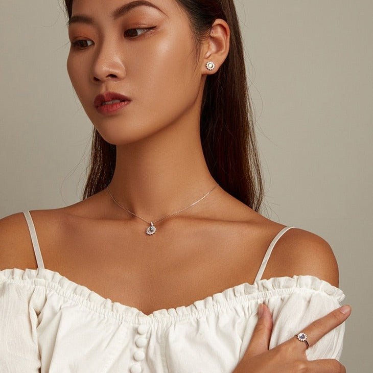 Conjunto Moon Flower em Prata 925