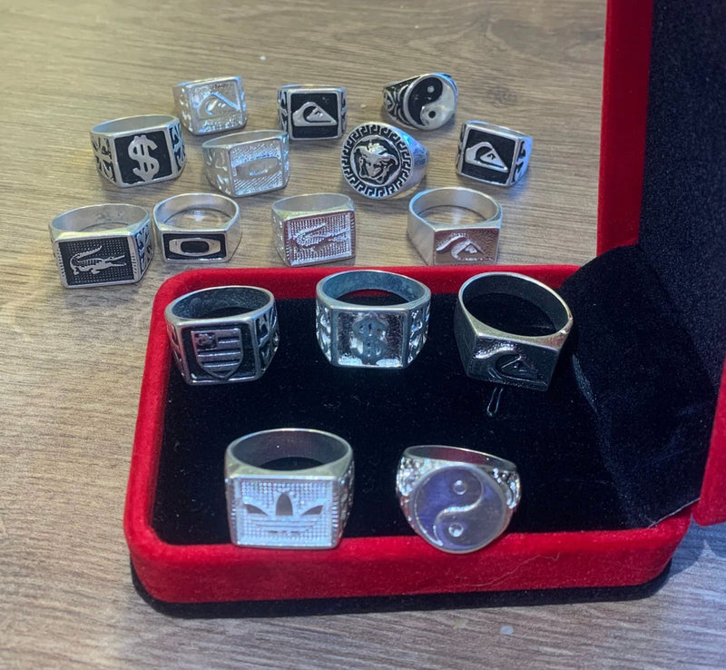 KIT COM 10 ANÉIS DE PRATA 925